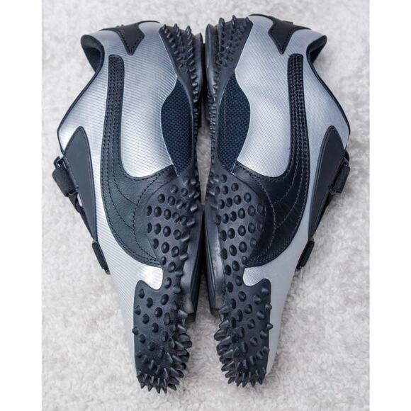 Puma Mostro Metal Silver Black Leather Sneakers Womens Size 10 Mens 8.5 - Picture 3 of 16